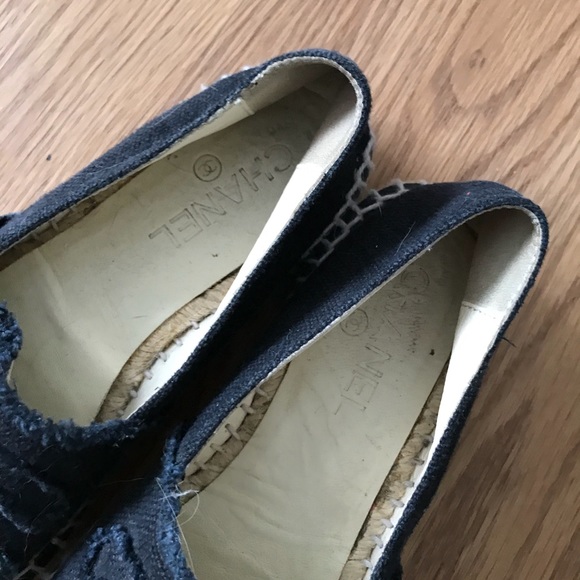Authentic Black Chanel Canvas Espadrilles - Picture 2 of 4
